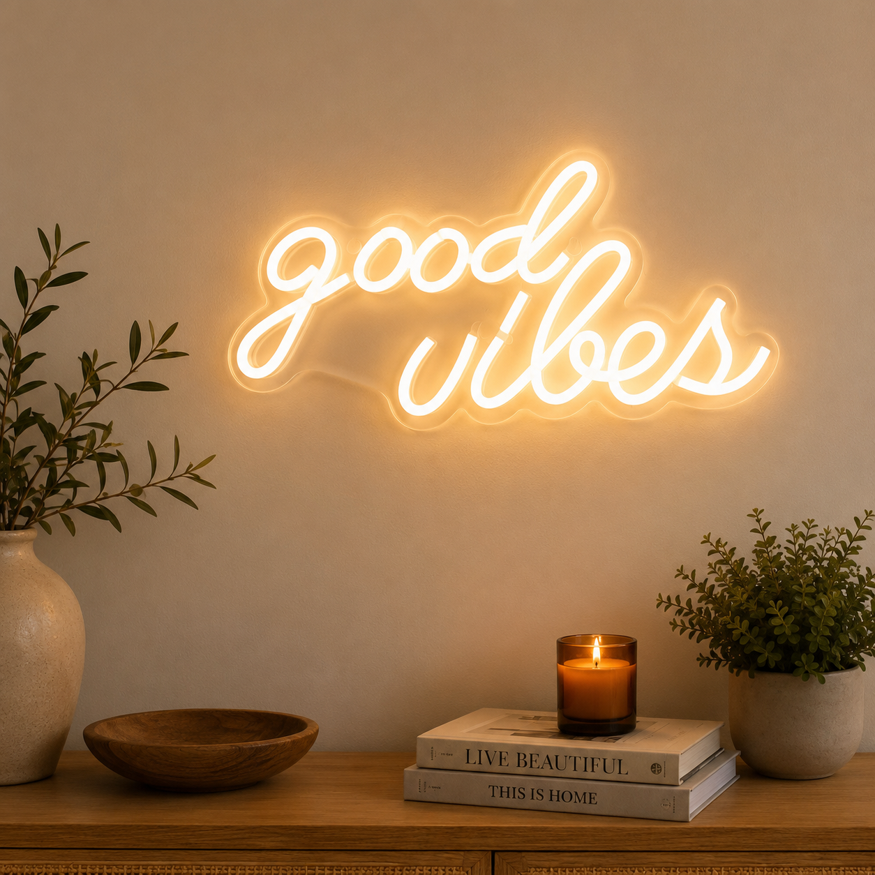 Good Vibes Bedroom LED Neon Sign - 02 High-Converting Product Image