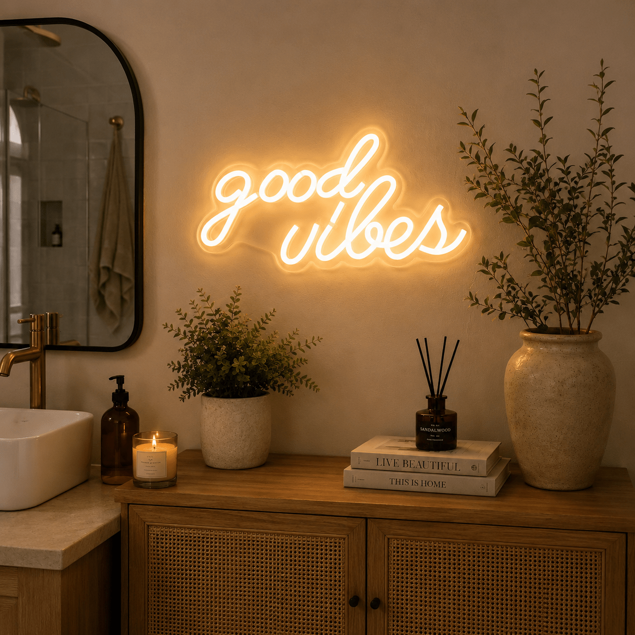 Good Vibes Bedroom LED Neon Sign - Shineneon