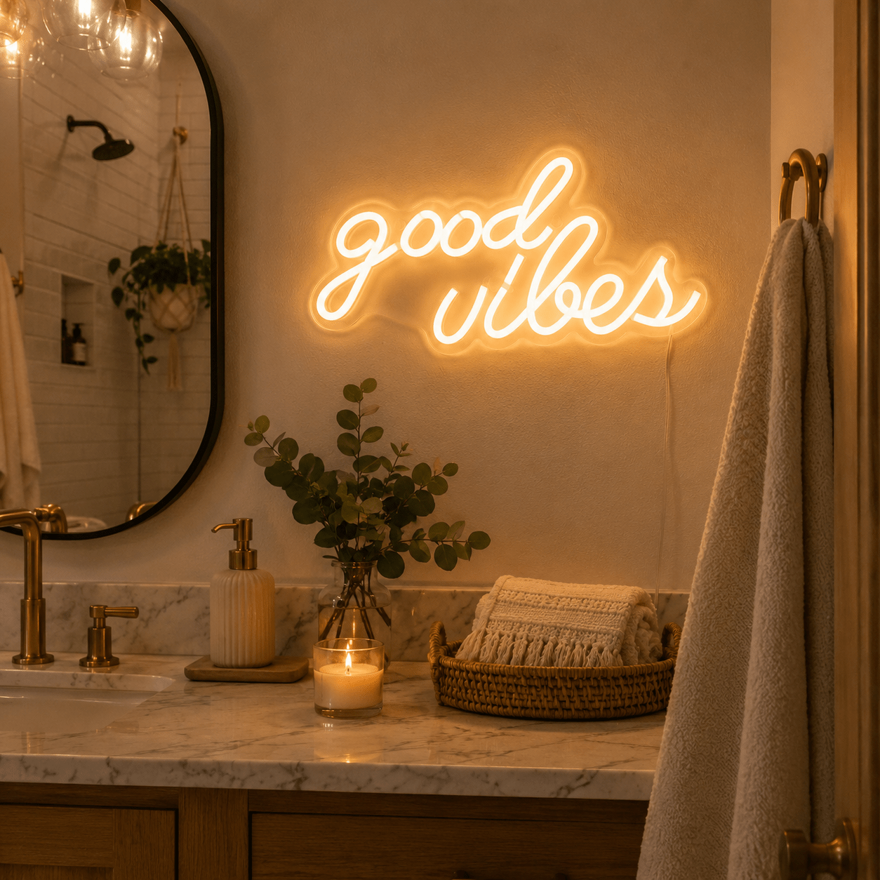 Good Vibes Bedroom LED Neon Sign - Shineneon