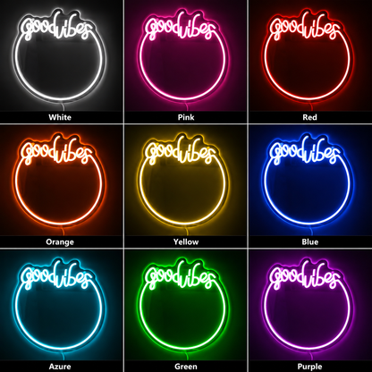 Good Vibes Bedroom Wall Decor LED Neon Sign - 05 Color Grid