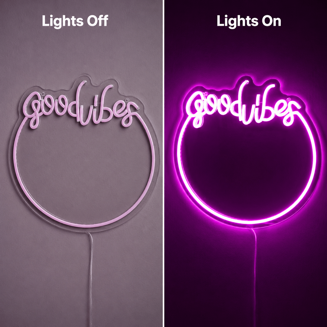 Good Vibes Bedroom Wall Decor LED Neon Sign - Shineneon