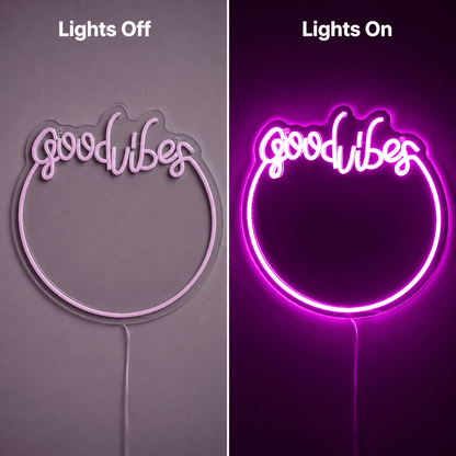 Good Vibes Bedroom Wall Decor LED Neon Sign - Shineneon