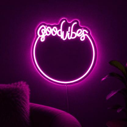 Good Vibes Bedroom Wall Decor LED Neon Sign - Shineneon