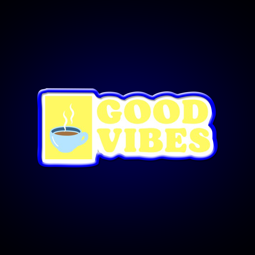 Good Vibes Cafe Led Neon Sign Espresso Bar Art For Coffee Lover Rgb Color