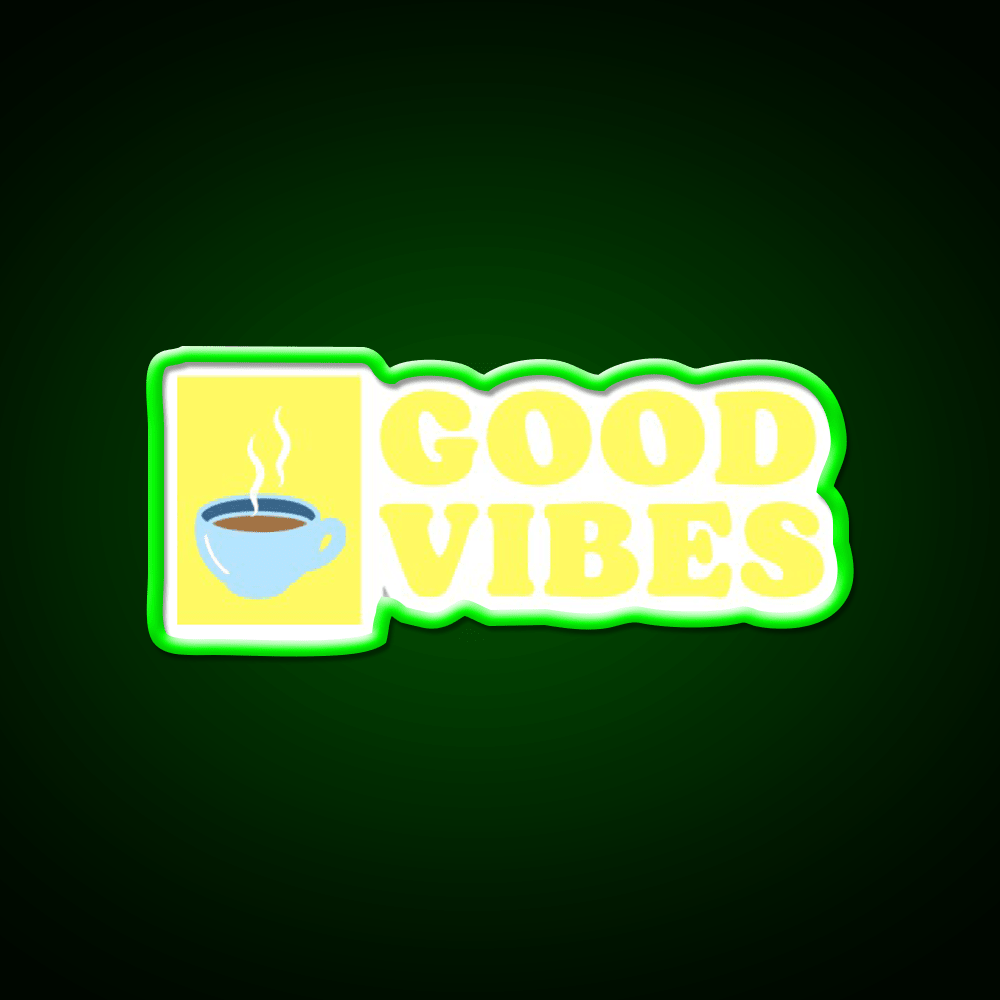 Good Vibes Cafe Led Neon Sign Espresso Bar Art For Coffee Lover Rgb Color - Shineneon