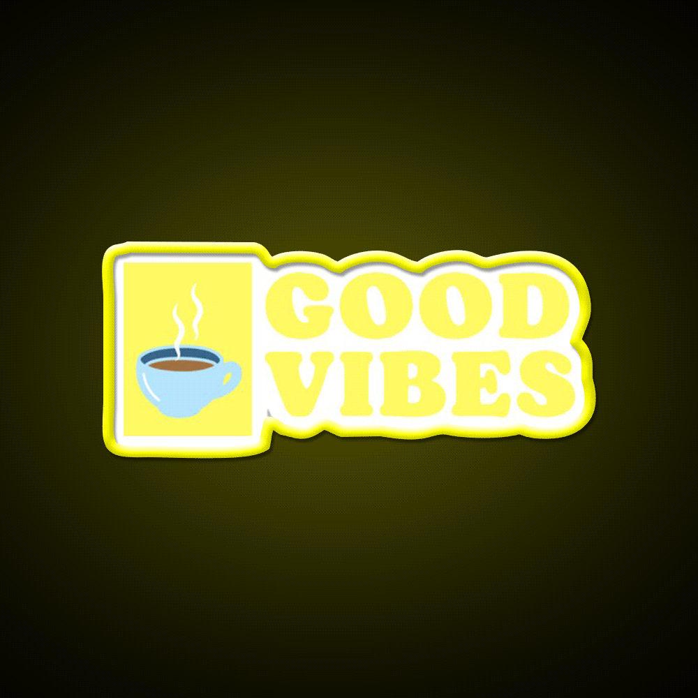 Good Vibes Cafe Led Neon Sign Espresso Bar Art For Coffee Lover Rgb Color