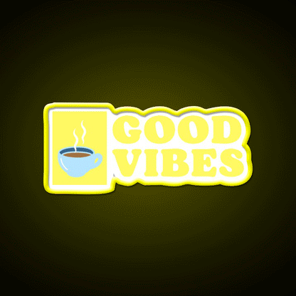 Good Vibes Cafe Led Neon Sign Espresso Bar Art For Coffee Lover Rgb Color