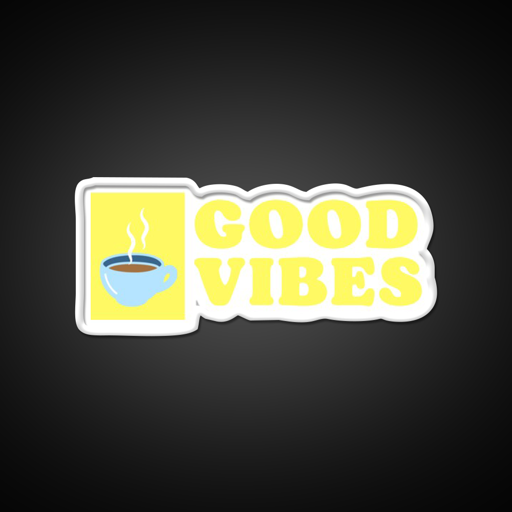 Good Vibes Cafe Led Neon Sign Espresso Bar Art For Coffee Lover Rgb Color