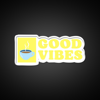 Good Vibes Cafe Led Neon Sign Espresso Bar Art For Coffee Lover Rgb Color