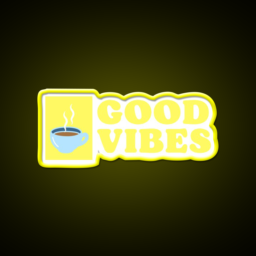 Good Vibes Cafe Led Neon Sign Espresso Bar Art For Coffee Lover Rgb Color