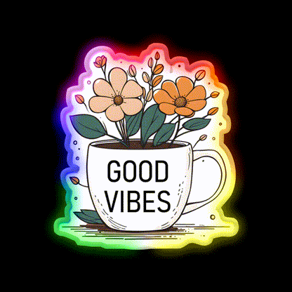 Good Vibes Cafe Led Neon Sign Espresso Bar Art Rgb Color