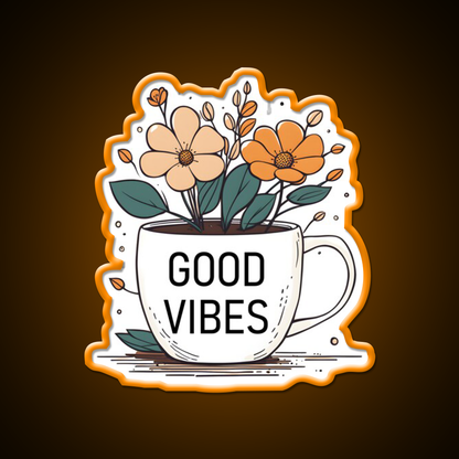 Good Vibes Cafe Led Neon Sign Espresso Bar Art Rgb Color