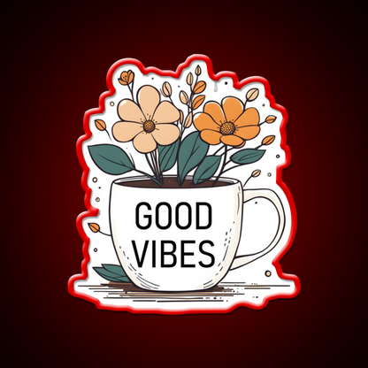 Good Vibes Cafe Led Neon Sign Espresso Bar Art Rgb Color