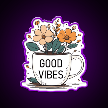 Good Vibes Cafe Led Neon Sign Espresso Bar Art Rgb Color - Shineneon