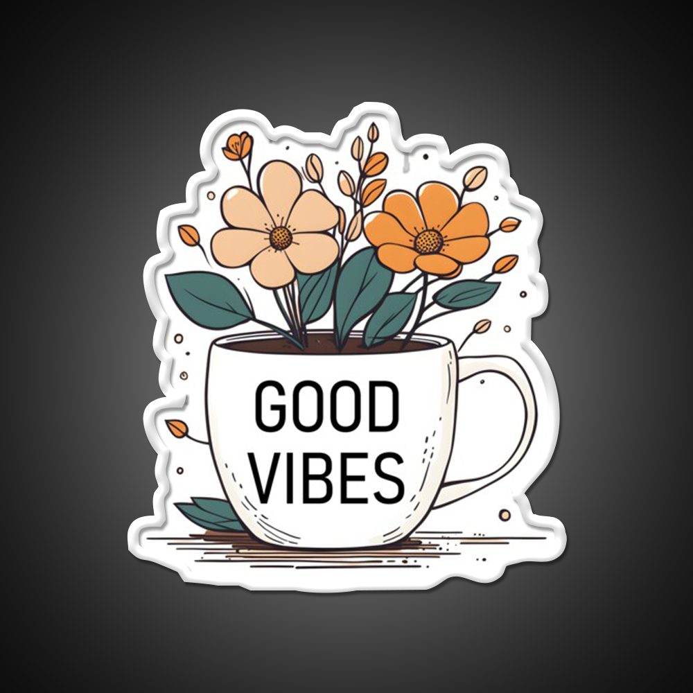 Good Vibes Cafe Led Neon Sign Espresso Bar Art Rgb Color