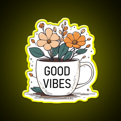 Good Vibes Cafe Led Neon Sign Espresso Bar Art Rgb Color