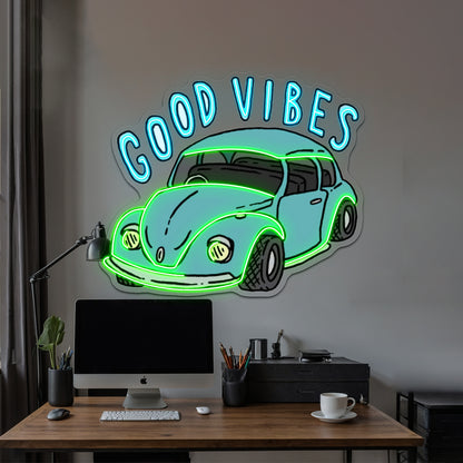 Good Vibes Car Neon Signs For Home Decor