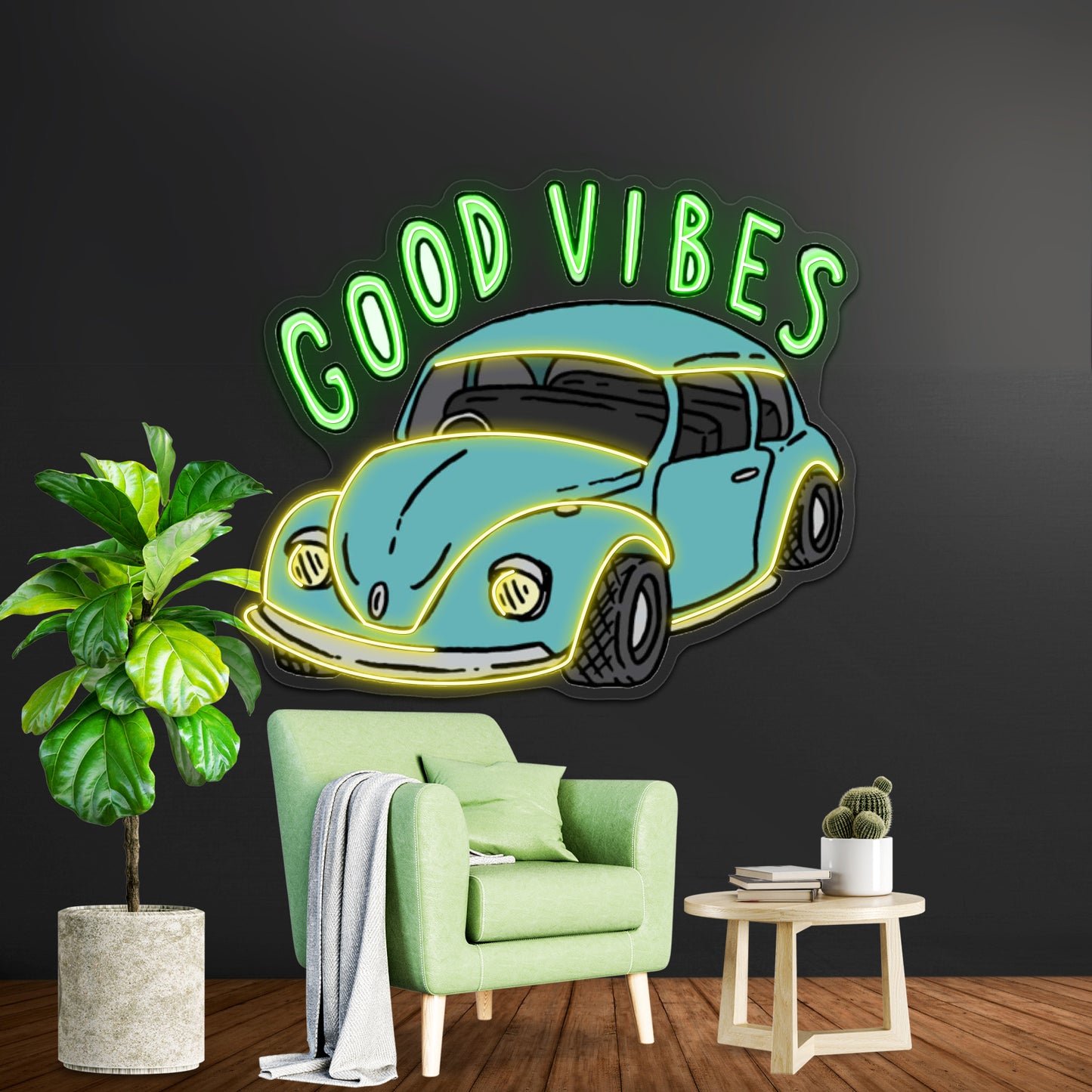 Good Vibes Car Neon Signs For Home Decor