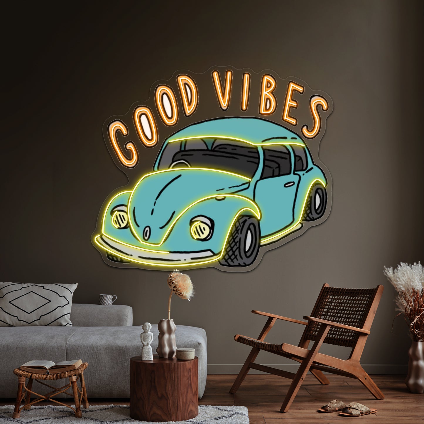 Good Vibes Car Neon Signs For Home Decor