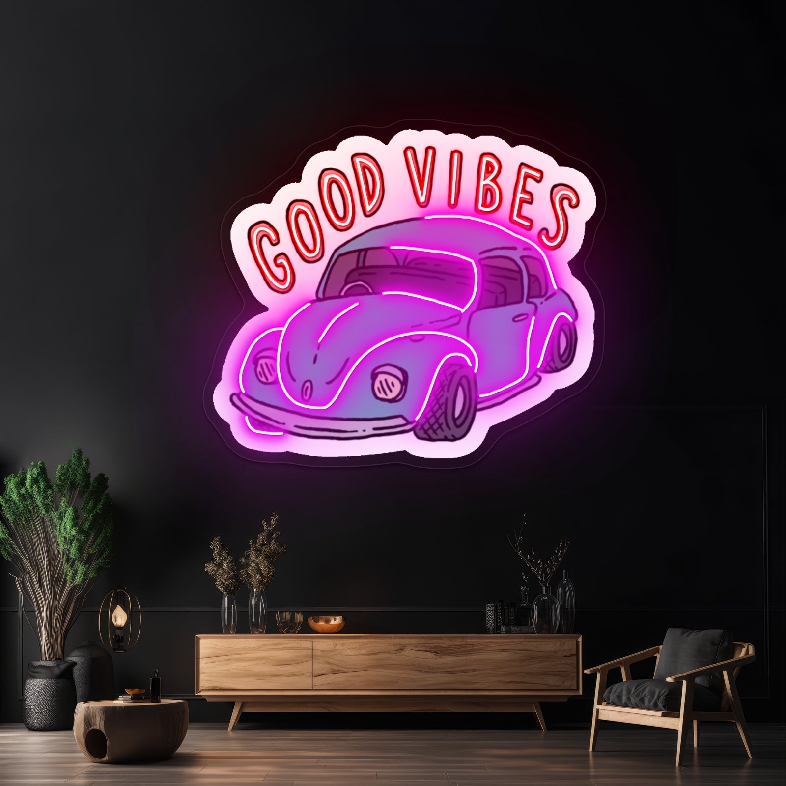Good Vibes Car Neon Signs For Home Decor