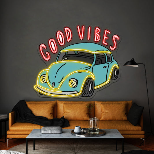 Good Vibes Car Neon Signs For Home Decor