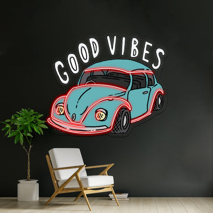 Good Vibes Car Neon Signs For Home Decor