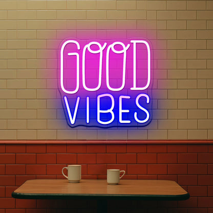 Good Vibes Corloful Led Neon Wall Design - Shineneon