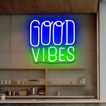 Good Vibes Corloful Led Neon Wall Design - Shineneon