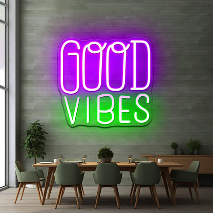 Good Vibes Corloful Led Neon Wall Design - Shineneon