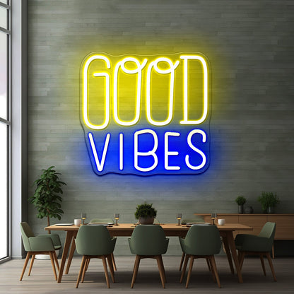 Good Vibes Corloful Led Neon Wall Design - Shineneon