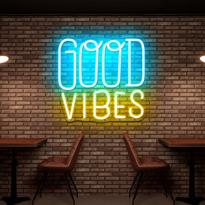 Good Vibes Corloful Led Neon Wall Design - Shineneon