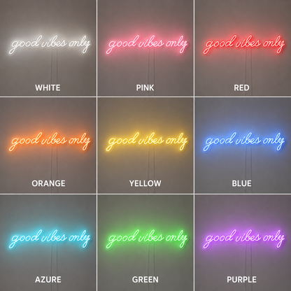Good Vibes Cursive Room Decor LED Neon Sign - 05 Color Grid