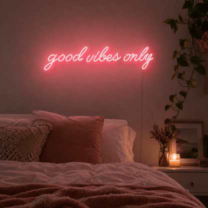 Good Vibes Cursive Room Decor LED Neon Sign - Shineneon