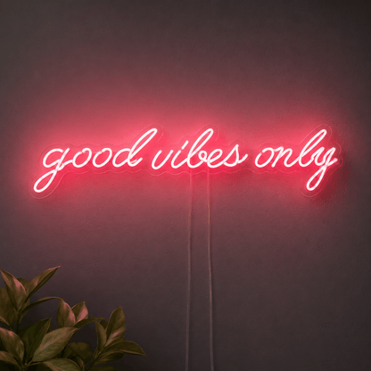 Good Vibes Cursive Room Decor LED Neon Sign - Shineneon