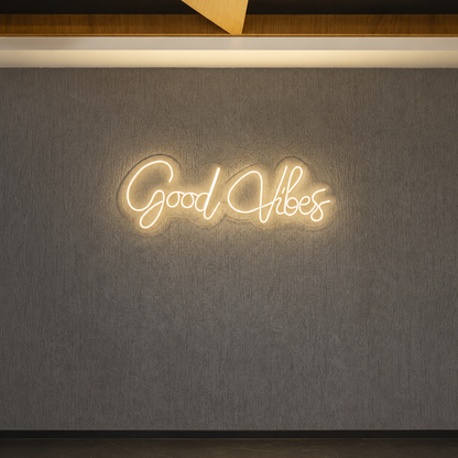 Good Vibes Cursive Wall Art LED Neon Sign - 01 Original Product Image