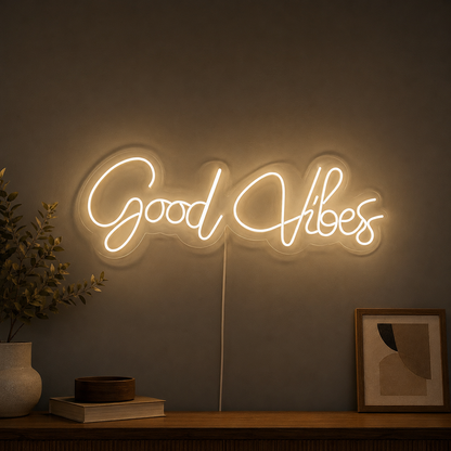 Good Vibes Cursive Wall Art LED Neon Sign - 02 High-Converting Product Image