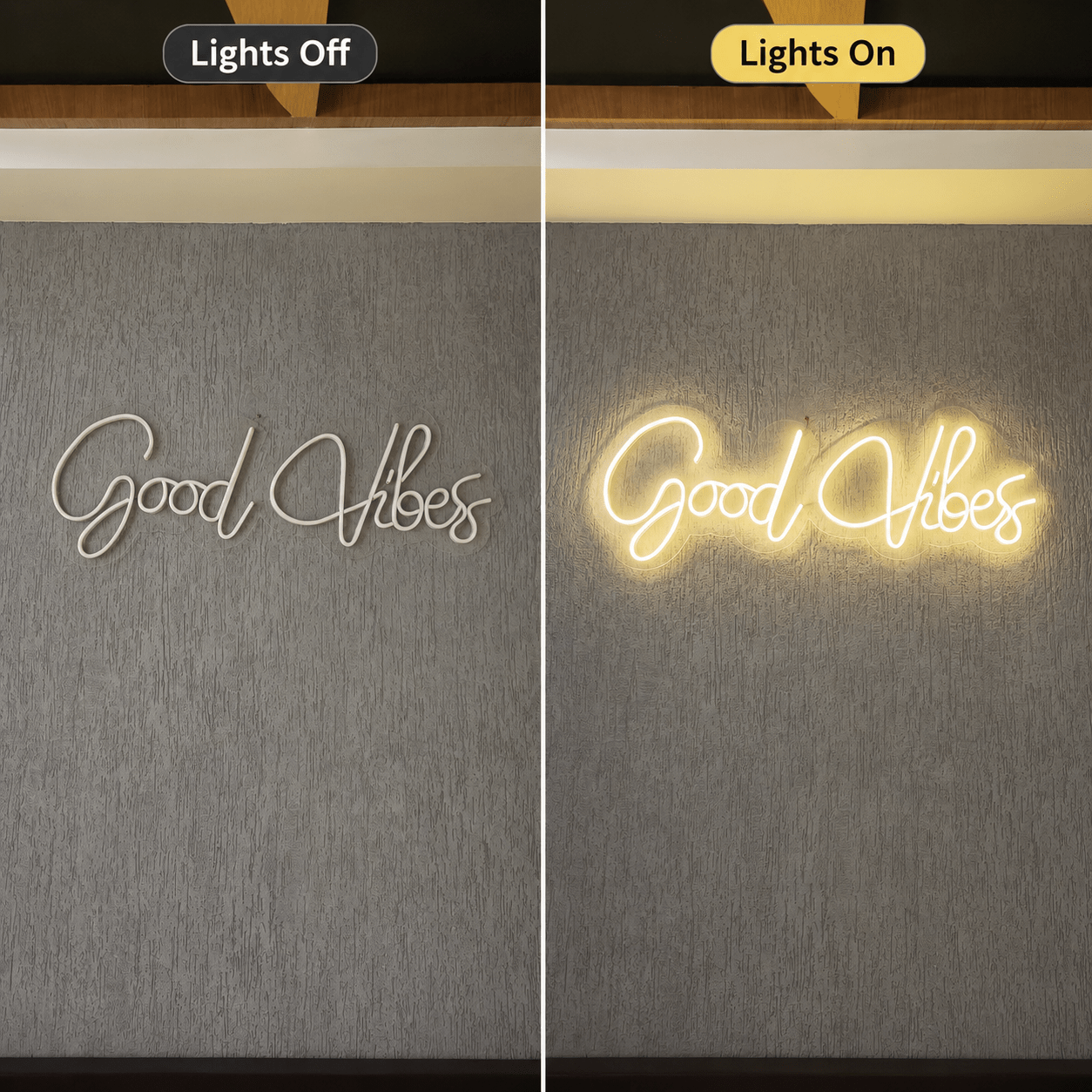 Good Vibes Cursive Wall Art LED Neon Sign - Shineneon