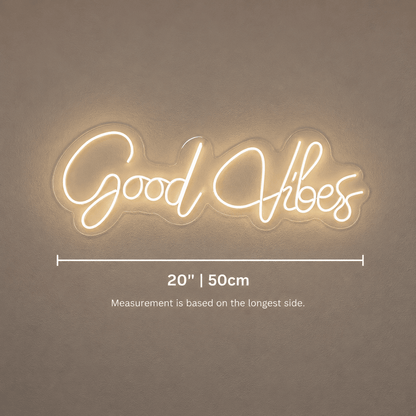 Good Vibes Cursive Wall Art LED Neon Sign - Shineneon
