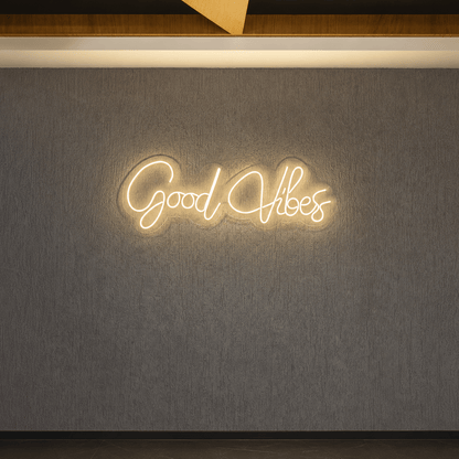 Good Vibes Cursive Wall Art LED Neon Sign - Shineneon