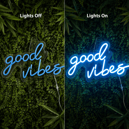 Good Vibes Cursive Wall Decor LED Neon Sign - Shineneon