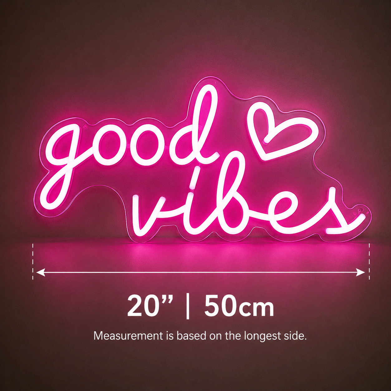Good Vibes Cutout LED Neon Sign - 04 Size Image