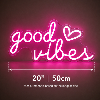 Good Vibes Cutout LED Neon Sign - 04 Size Image