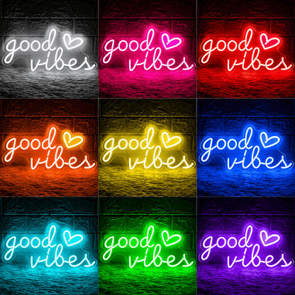 Good Vibes Cutout LED Neon Sign - Shineneon
