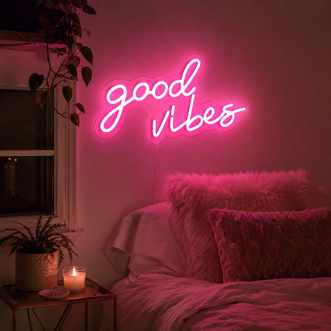 Good Vibes Gallery Wall Decor LED Neon Sign - 03 Real Lifestyle Scene