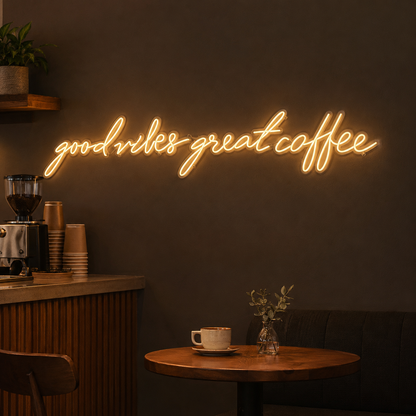 Good Vibes Great Coffee LED Neon Sign - 02 High-Converting Product Image