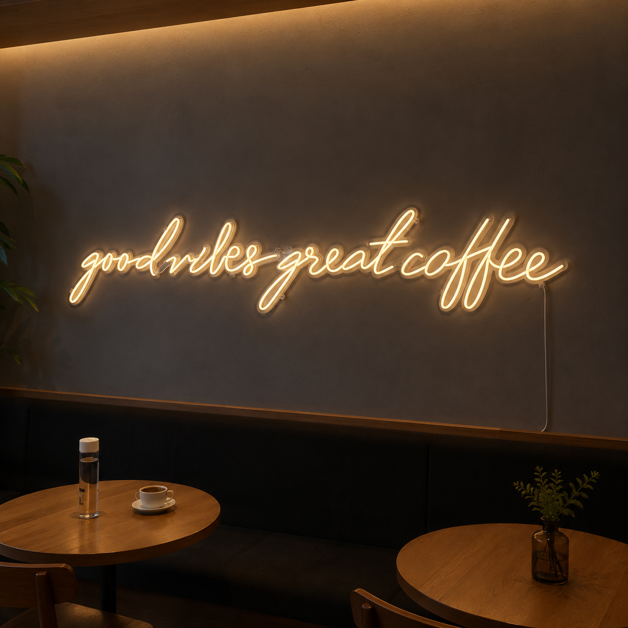 Good Vibes Great Coffee LED Neon Sign - 04 Size Image