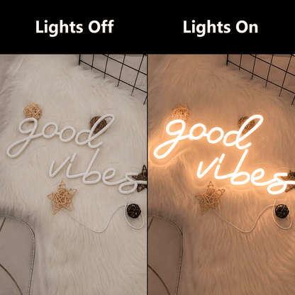 Good Vibes Handwritten LED Neon Sign - Shineneon