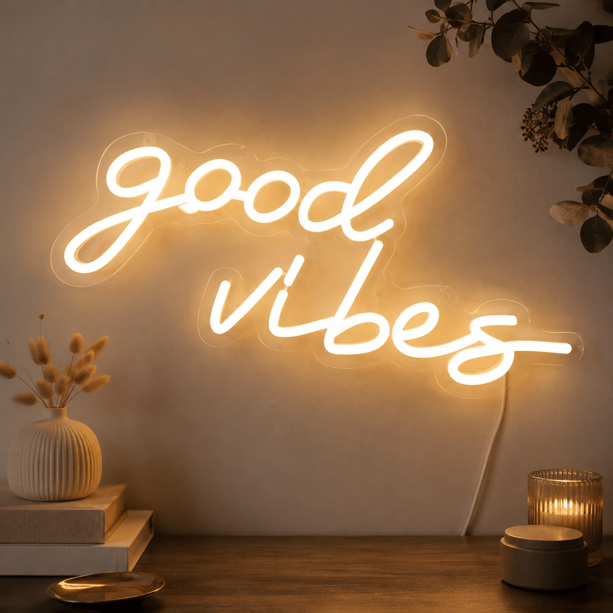 Good Vibes Handwritten LED Neon Sign - Shineneon