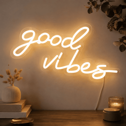 Good Vibes Handwritten LED Neon Sign - Shineneon