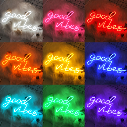 Good Vibes Handwritten LED Neon Sign - Shineneon